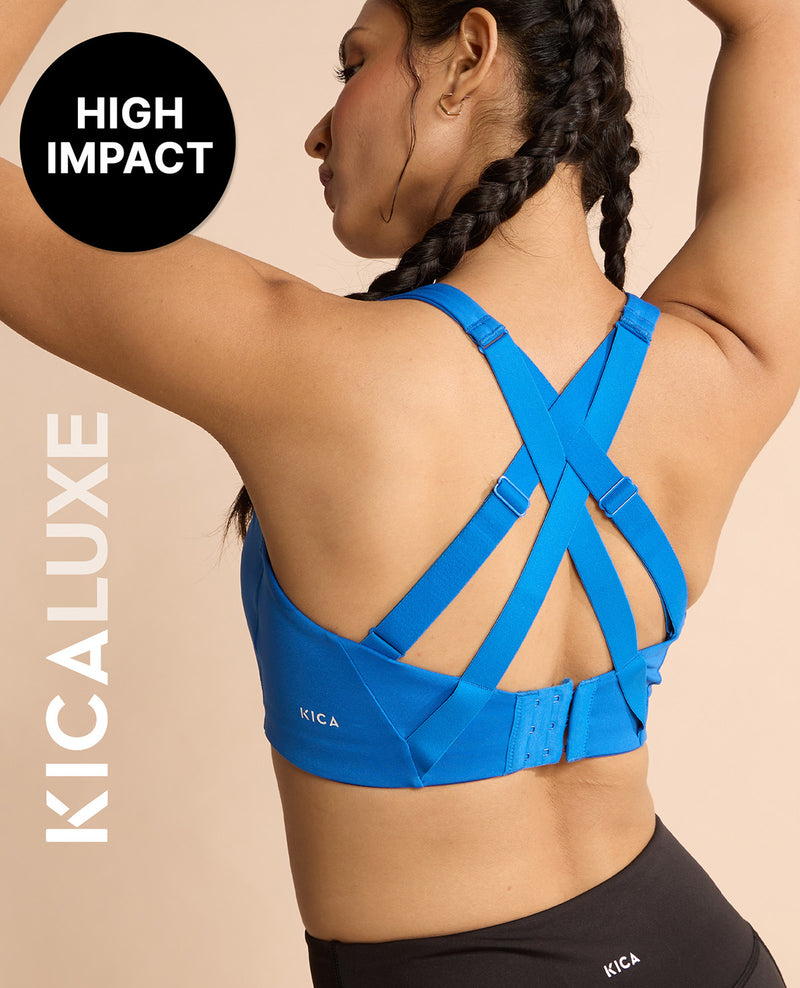 Luxe Limitless High-Impact Full Coverage Sports Bra Blue