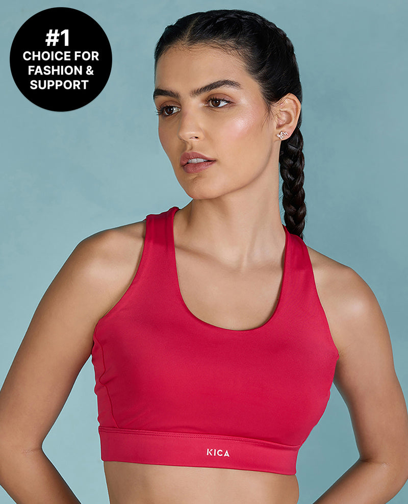 Fashionable Strappy Sports Bra with Removable Pads