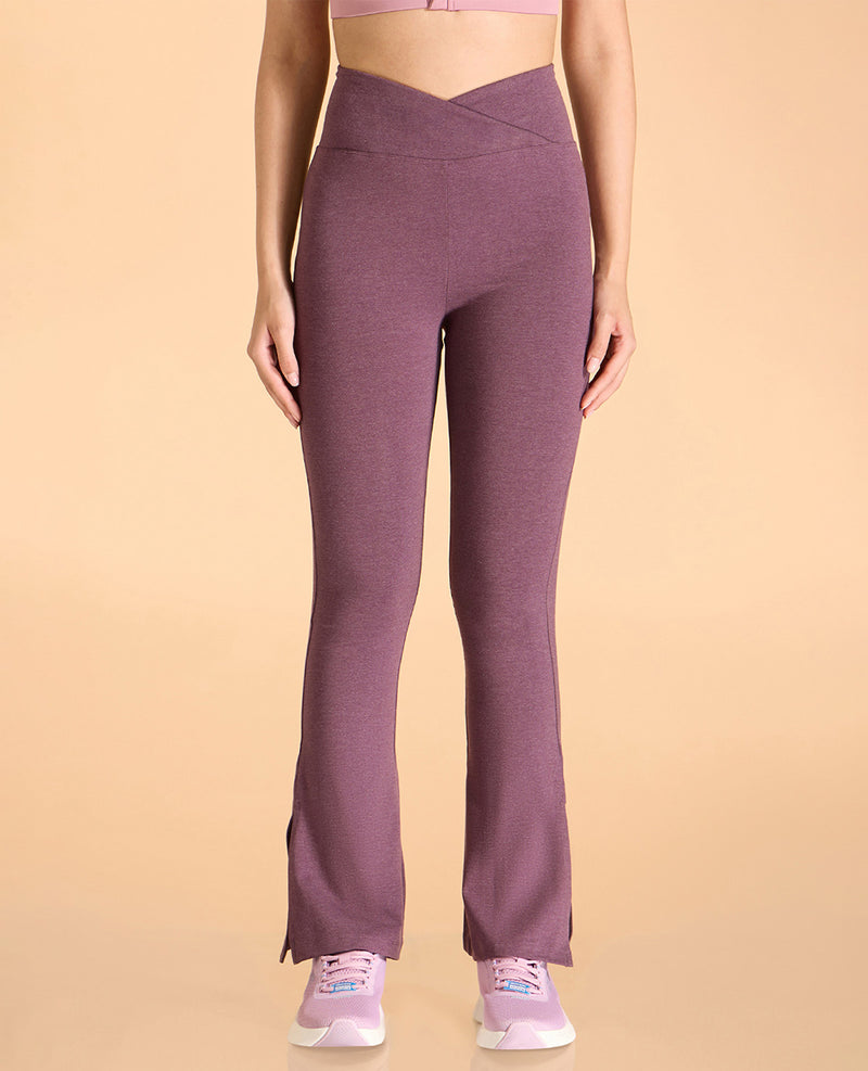 Criss-Cross Cotton Flare Pants