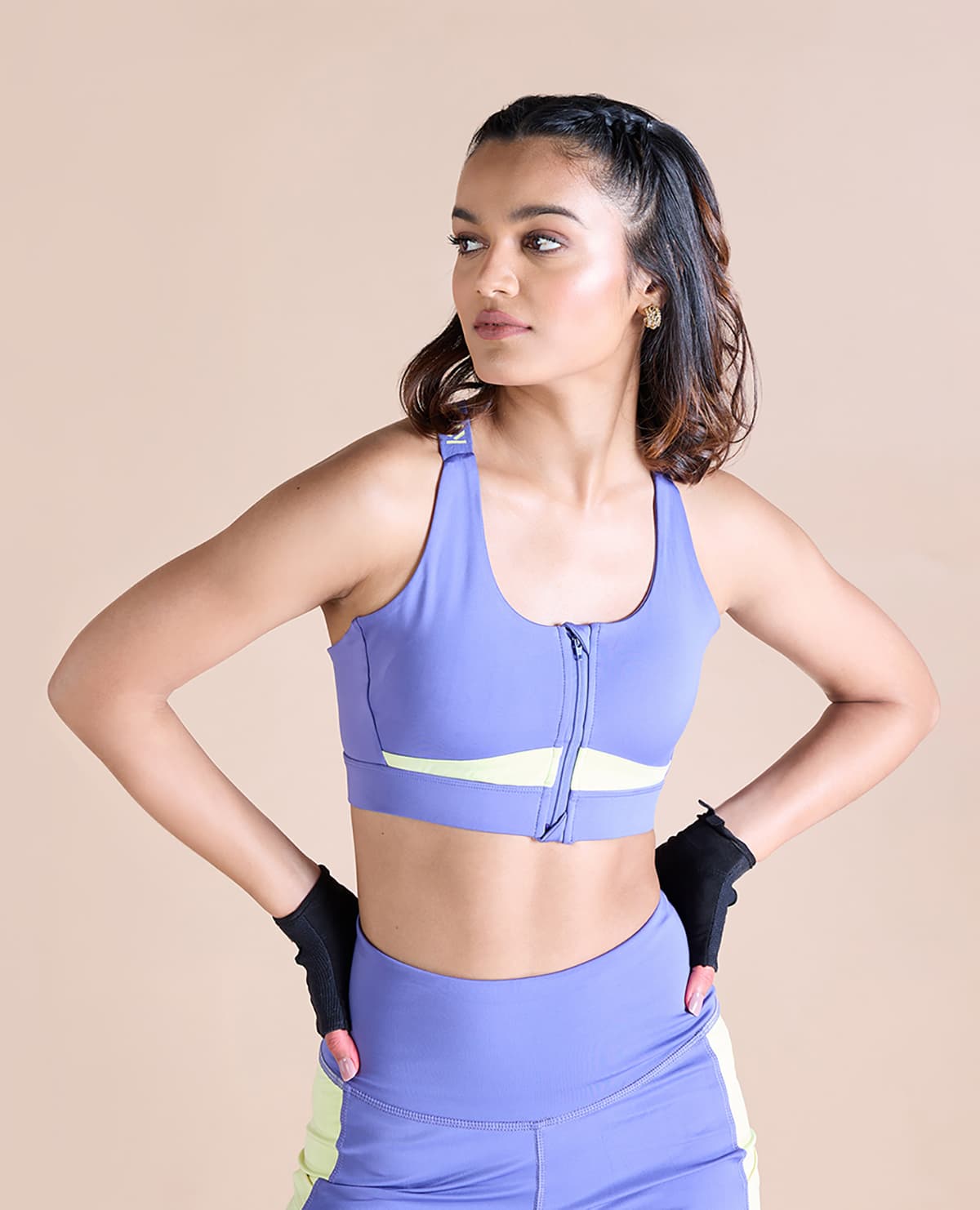 Women Mid Impact Zip Sports Bra with Removable Pads – Kica Active