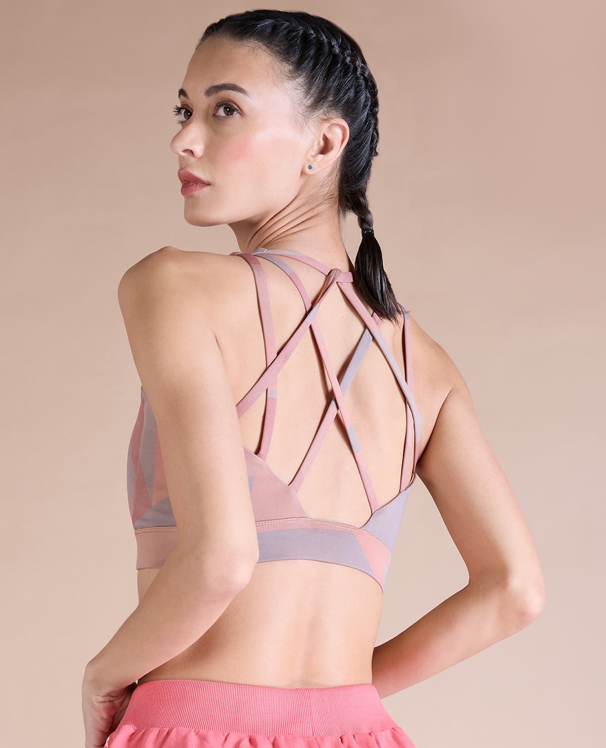 Buy Kica Mid Support Strappy Bra And High Waisted Leggings For Gym