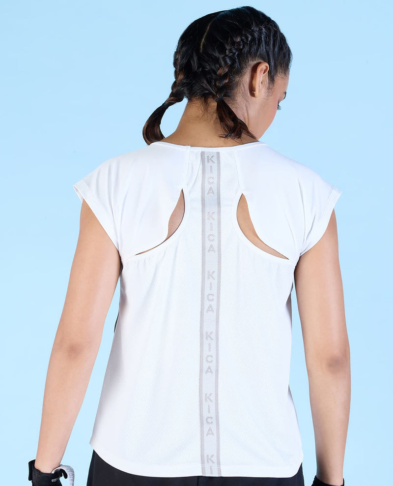 Feather Feel Running Top With Back Tape White