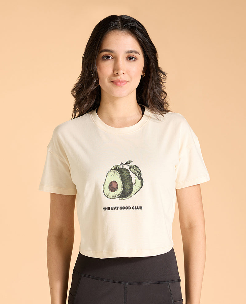 Avocado Cropped Cotton Top