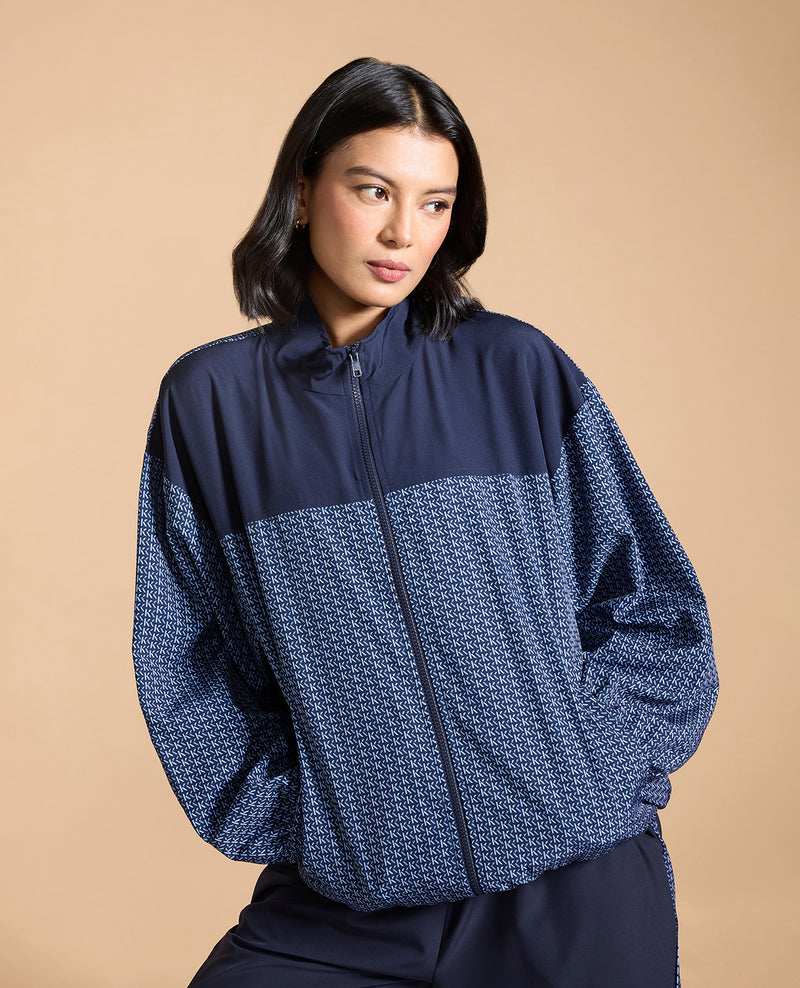 Oversized Printed Bomber Jacket