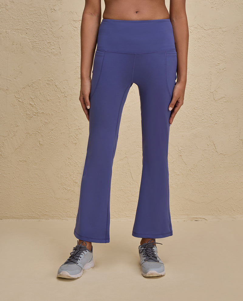 Nykd By Nykaa Iconic Cloud Soft All Purpose Studio Flare Pants with Hi-vision Print-NYK252-Blue