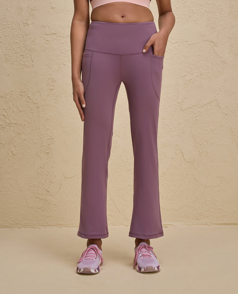 Nykd By Nykaa Iconic Cloud Soft All Purpose Studio Flare Pants with Hi-vision Print-NYK252-Mauve