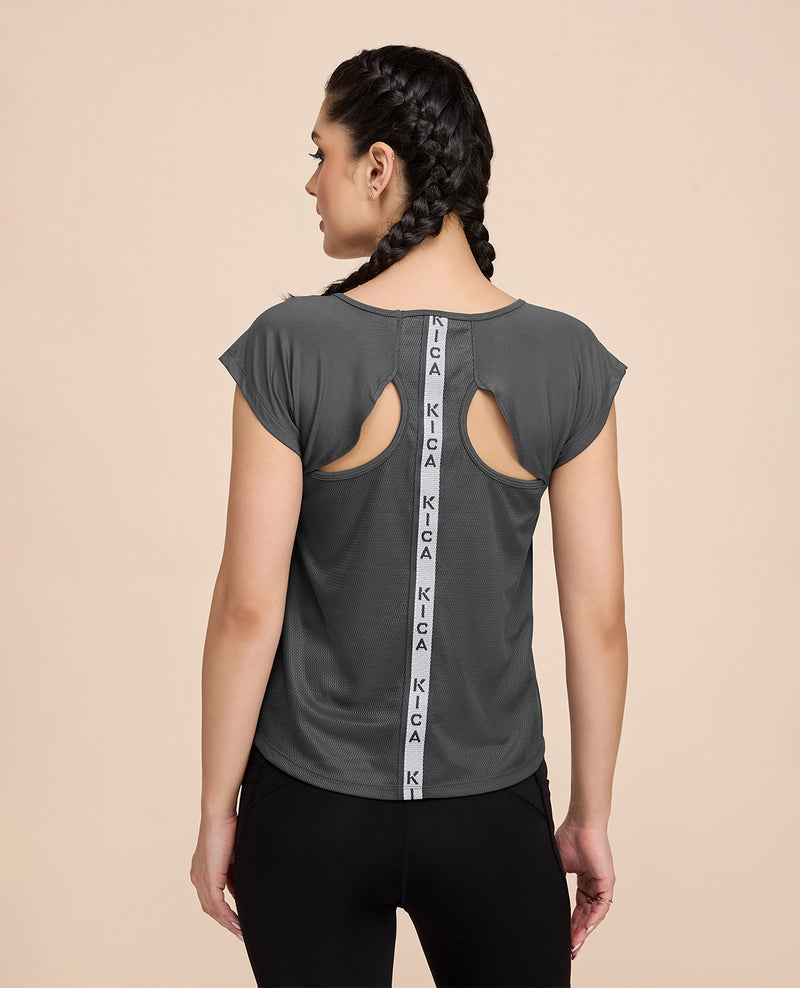 Feather Feel Running Top With Back Tape Grey