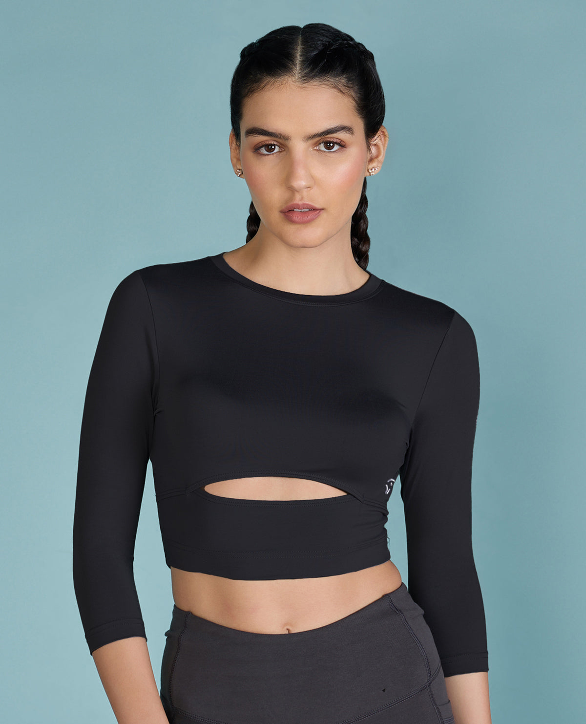 Long sleeve gym crop on sale top