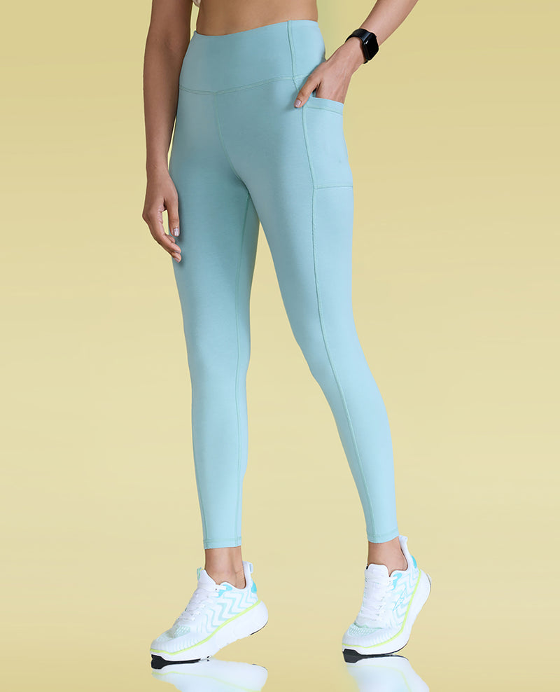 High-Waist Everyday Cotton Blend Leggings with Pockets