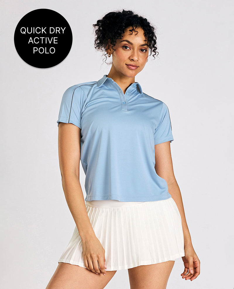Quick-Dry Polo Top Blue