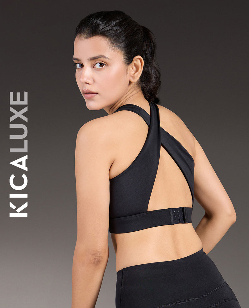 Luxe Crostini Full Coverage And High-Impact Sports Bra Black