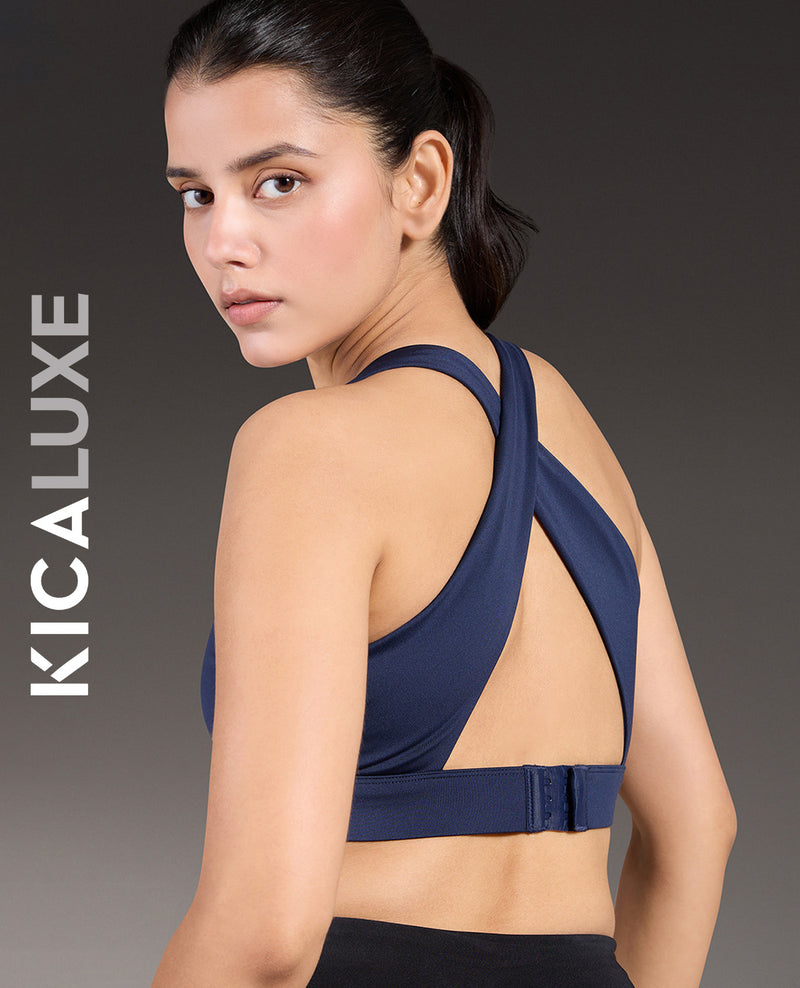 Luxe Crostini Full Coverage And High-Impact Sports Bra Navy Blue