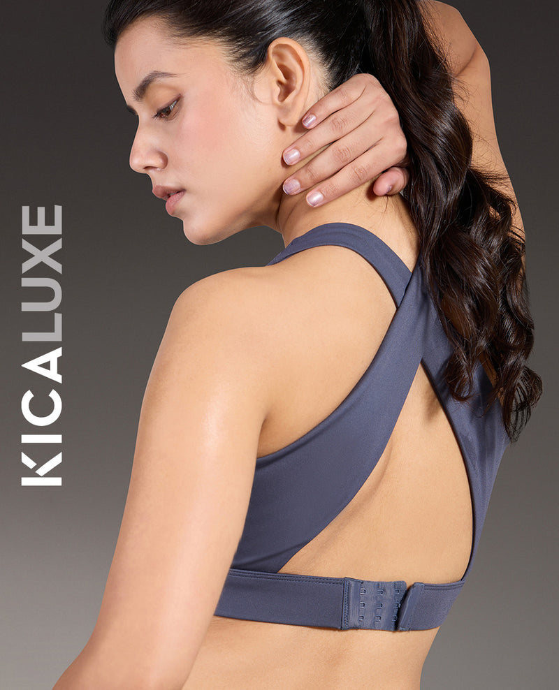 Luxe Crostini Full Coverage And High-Impact Sports Bra Grey