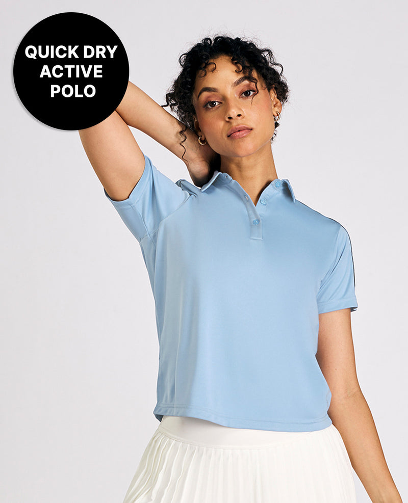 Quick-Dry Polo Top Blue