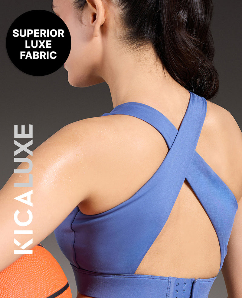 Luxe Crostini Full Coverage And High-Impact Sports Bra Blue
