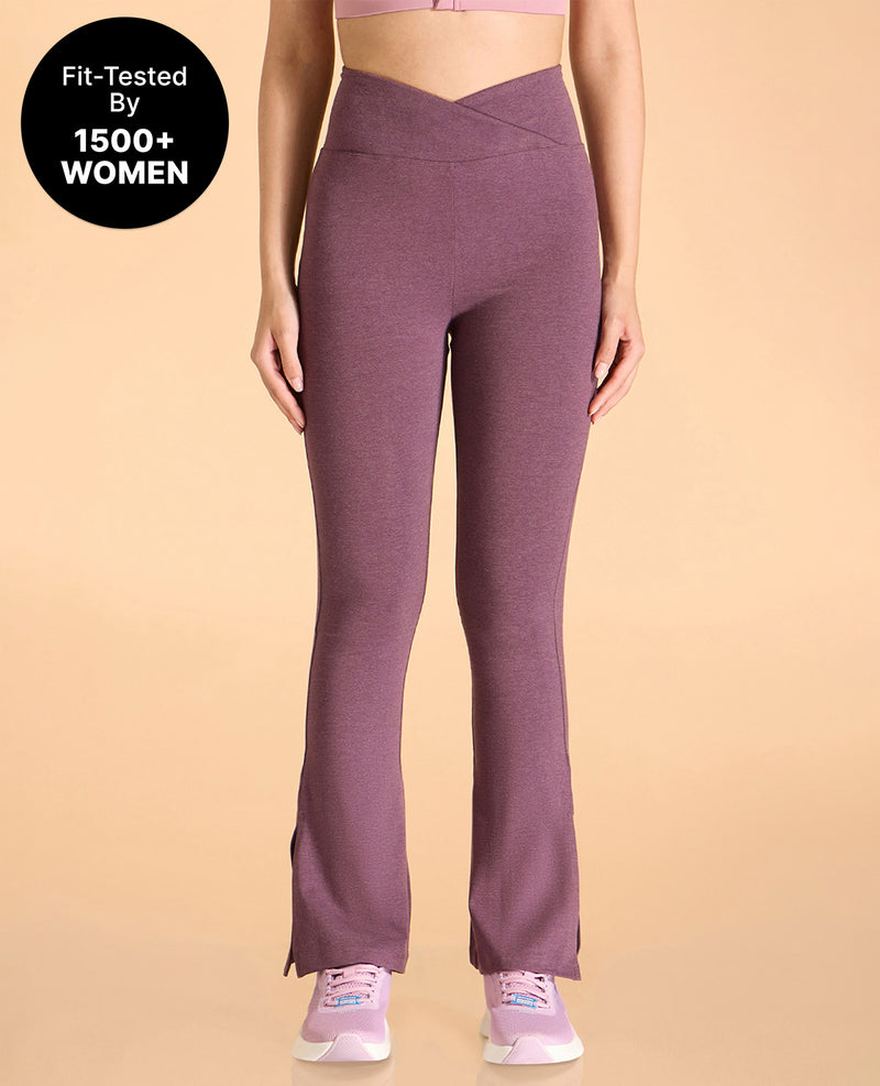 Criss-Cross Cotton Flare Pants