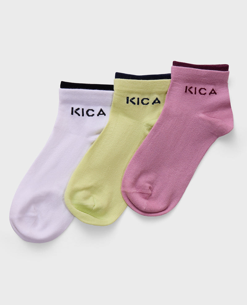 Dual Colored Soft Ankle Length Socks Multicolor - Pack of 3