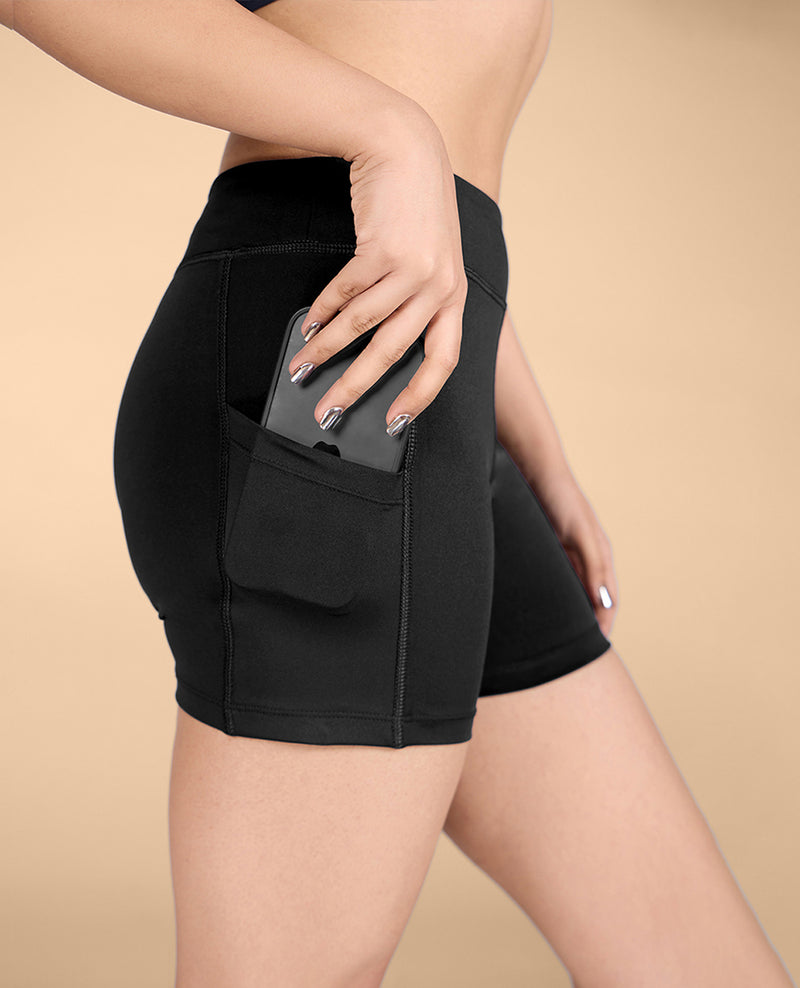 High Waisted Booty Shorts in Second SKN Fabric