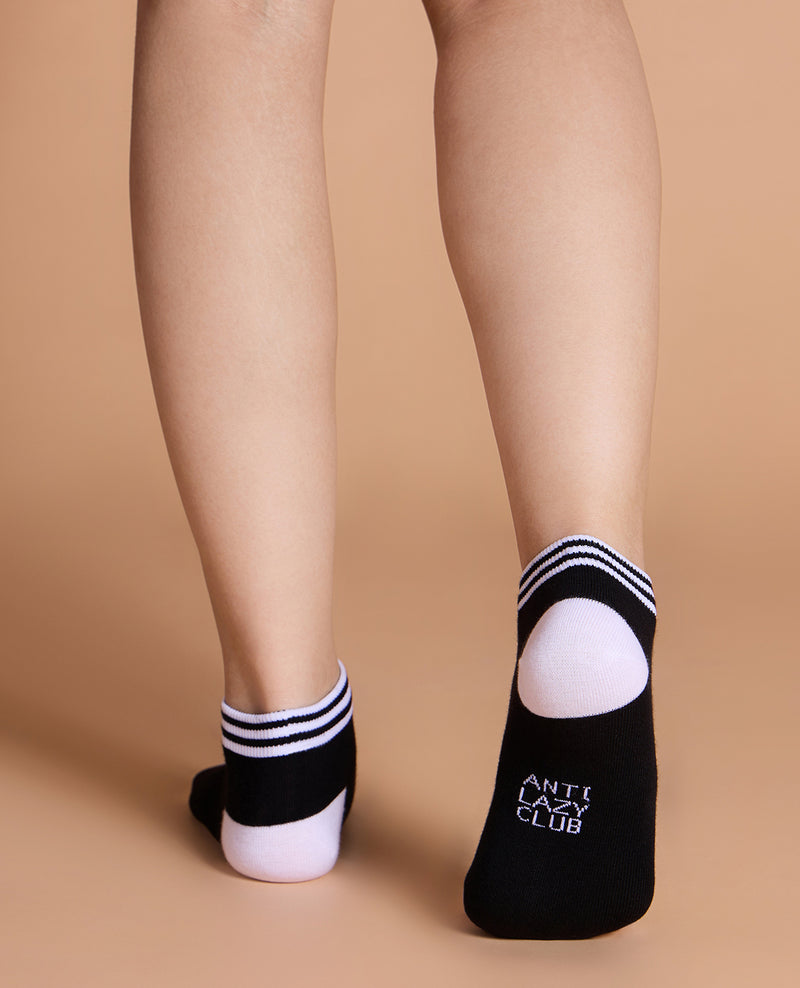 Soft Cotton Anti Lazy Club Crew Socks Black