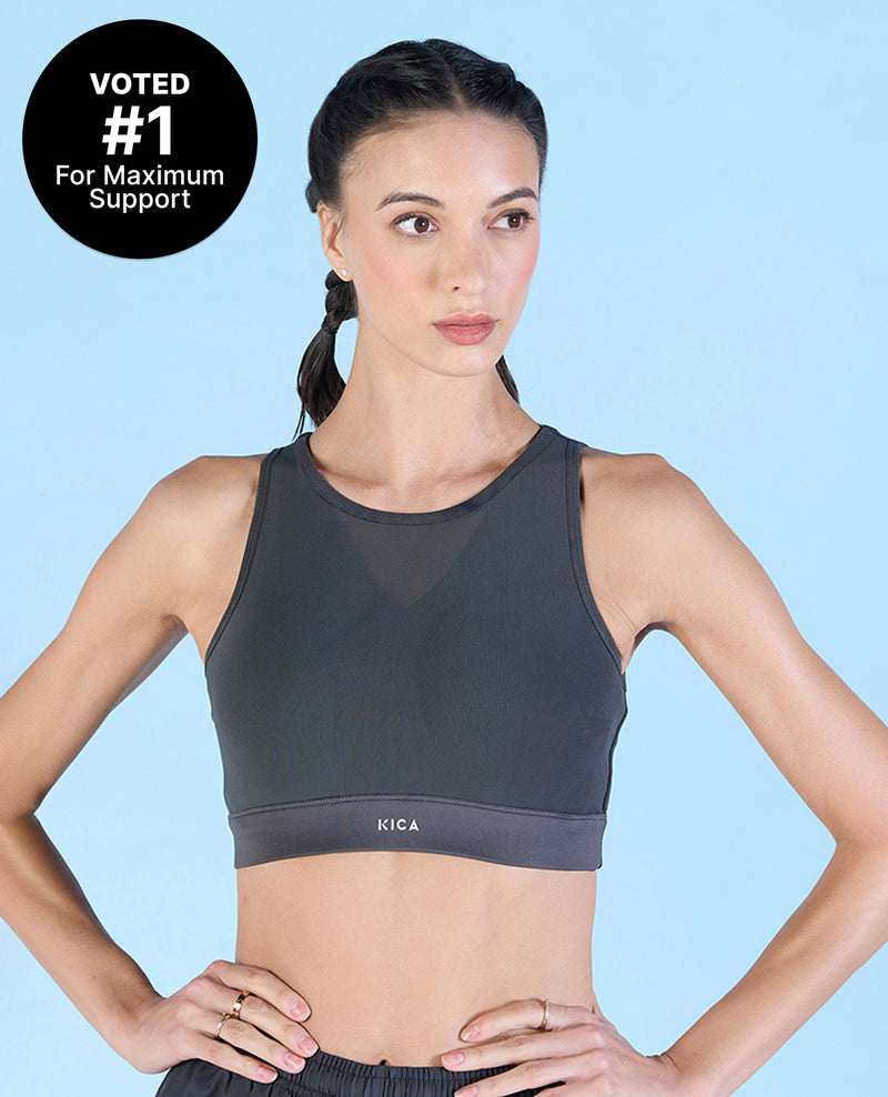 High Impact & Full Coverage Mesh Sports Bra