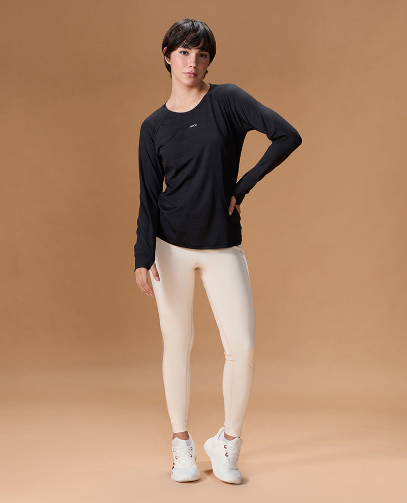 Regular Fit Basic Full Sleeve Top Black