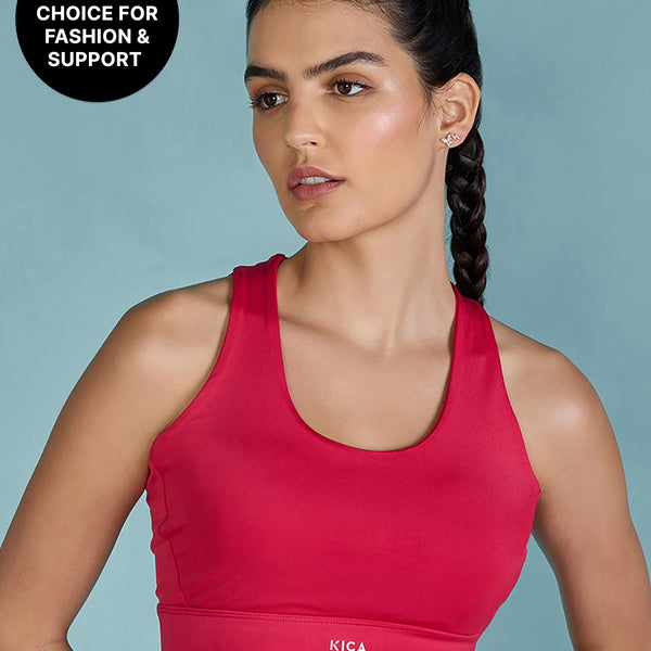 Strappy Mid-Impact Sports Bra with Removable Pads Apple