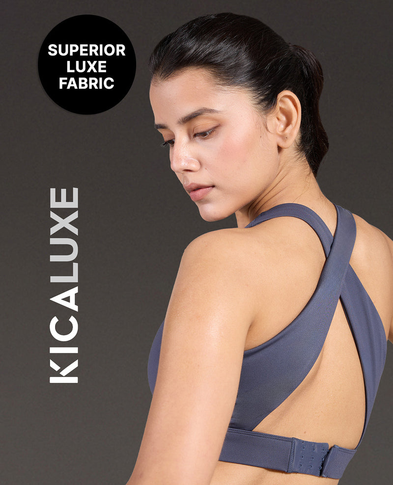 Luxe Crostini Full Coverage And High-Impact Sports Bra Grey