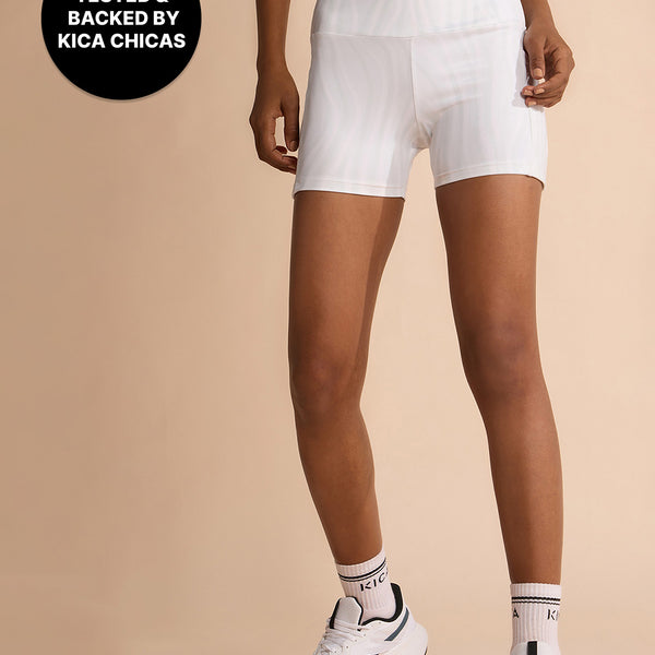 High Waisted Second SKN Booty Shorts Animal print White