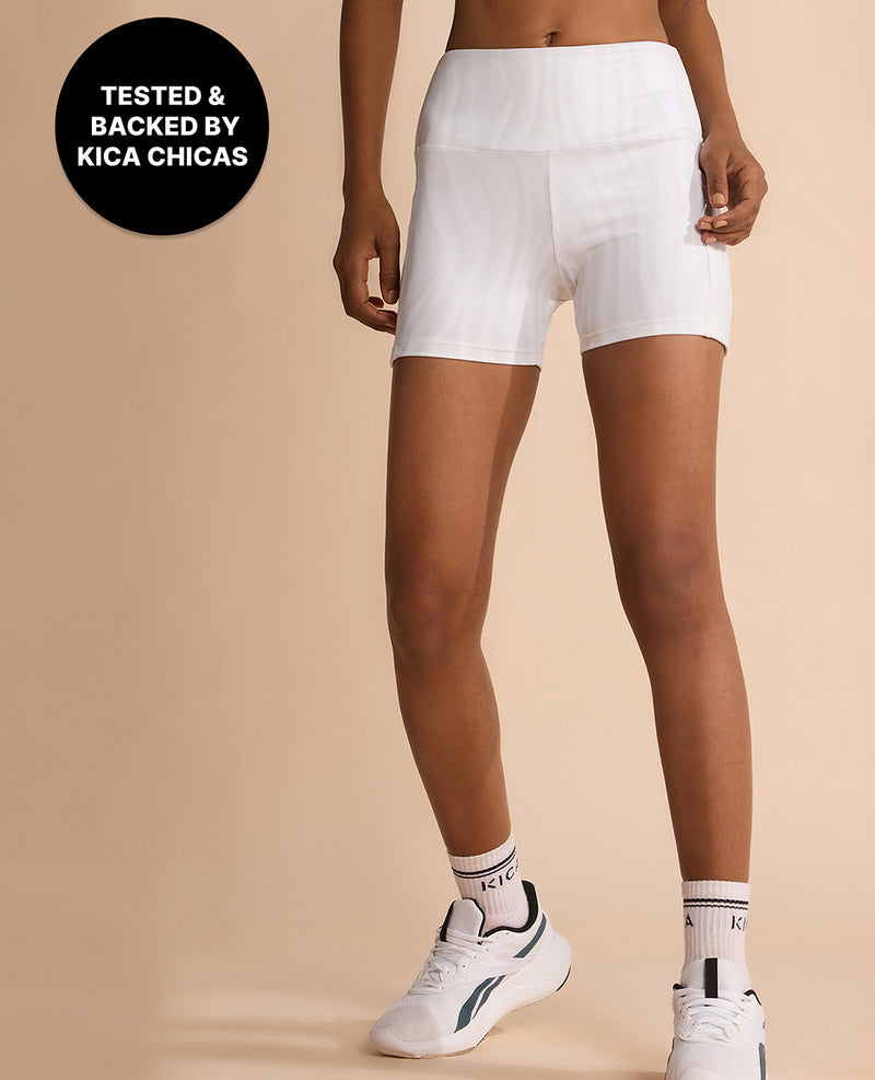 High Waisted Second SKN Booty Shorts Animal print White
