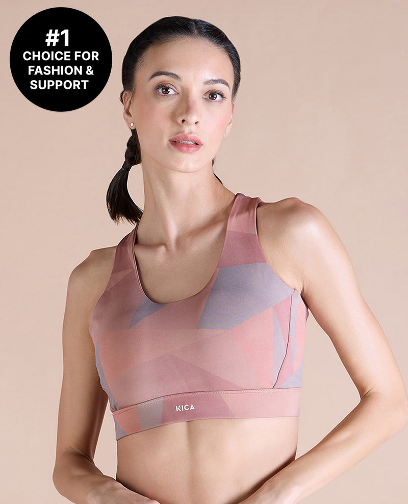 Fashionable Strappy Sports Bra with Removable Pads