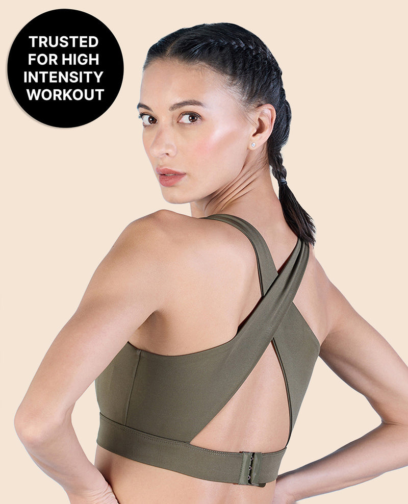 Crostini Full Coverage Sports Bra Olive