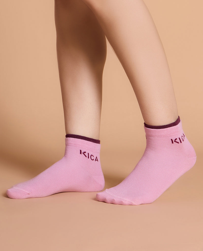 Dual Colored Soft Ankle Length Socks Tulipwood