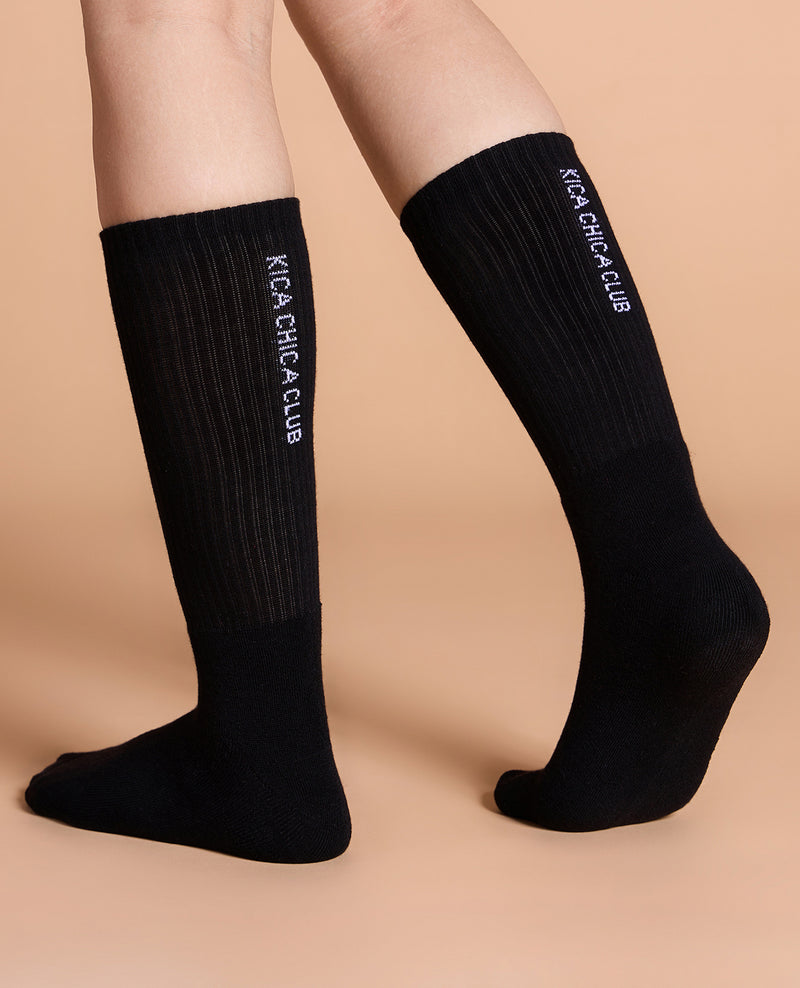 Kica Chica Long Crew Socks Black