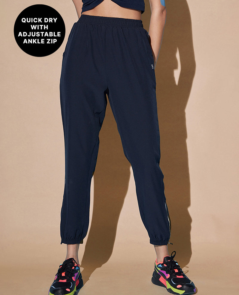 Kica High-Rise Training Track Pants Navy Blue