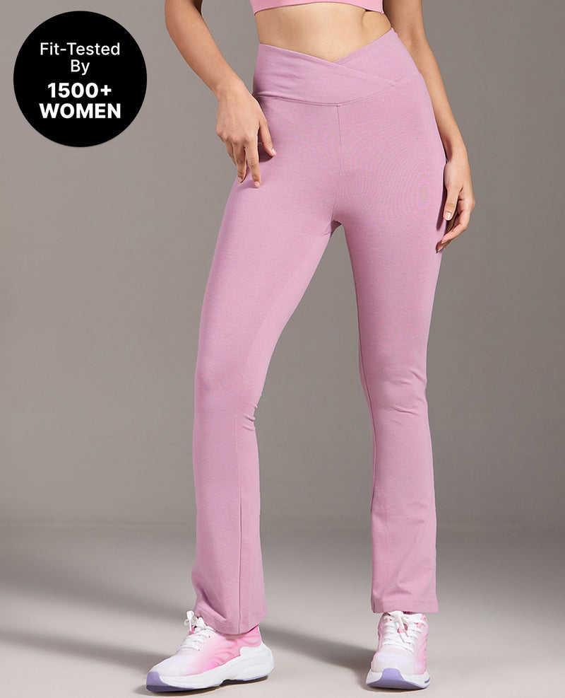 Criss-Cross Cotton Flare Pants