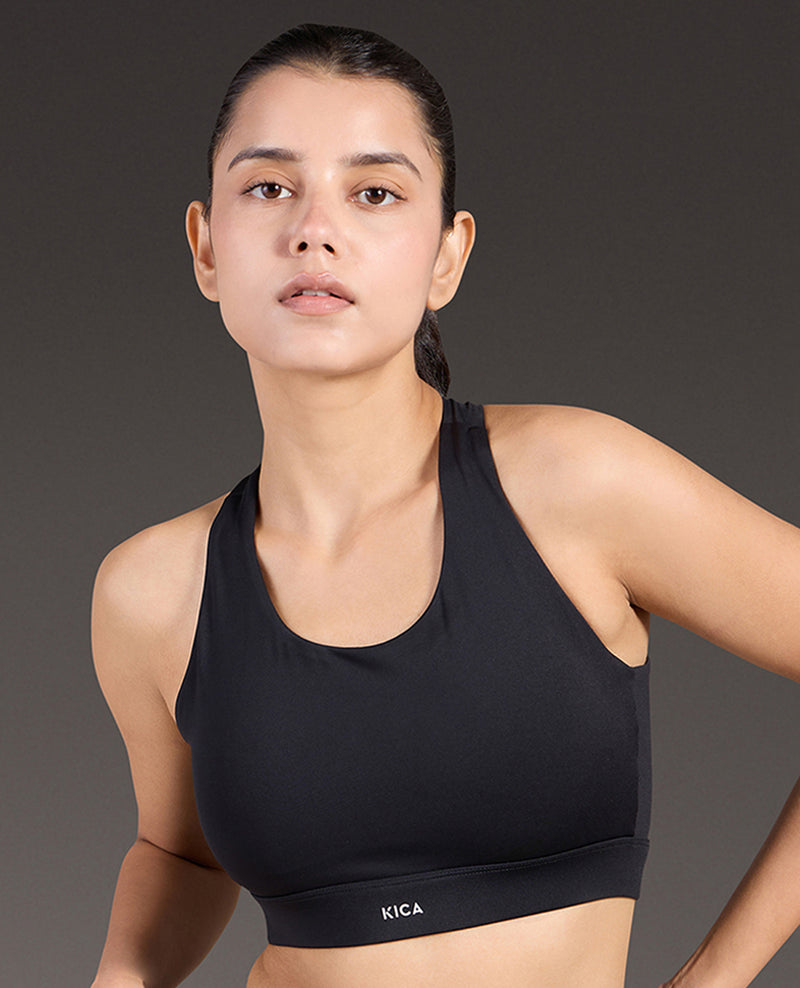 Luxe Crostini Full Coverage And High-Impact Sports Bra Black