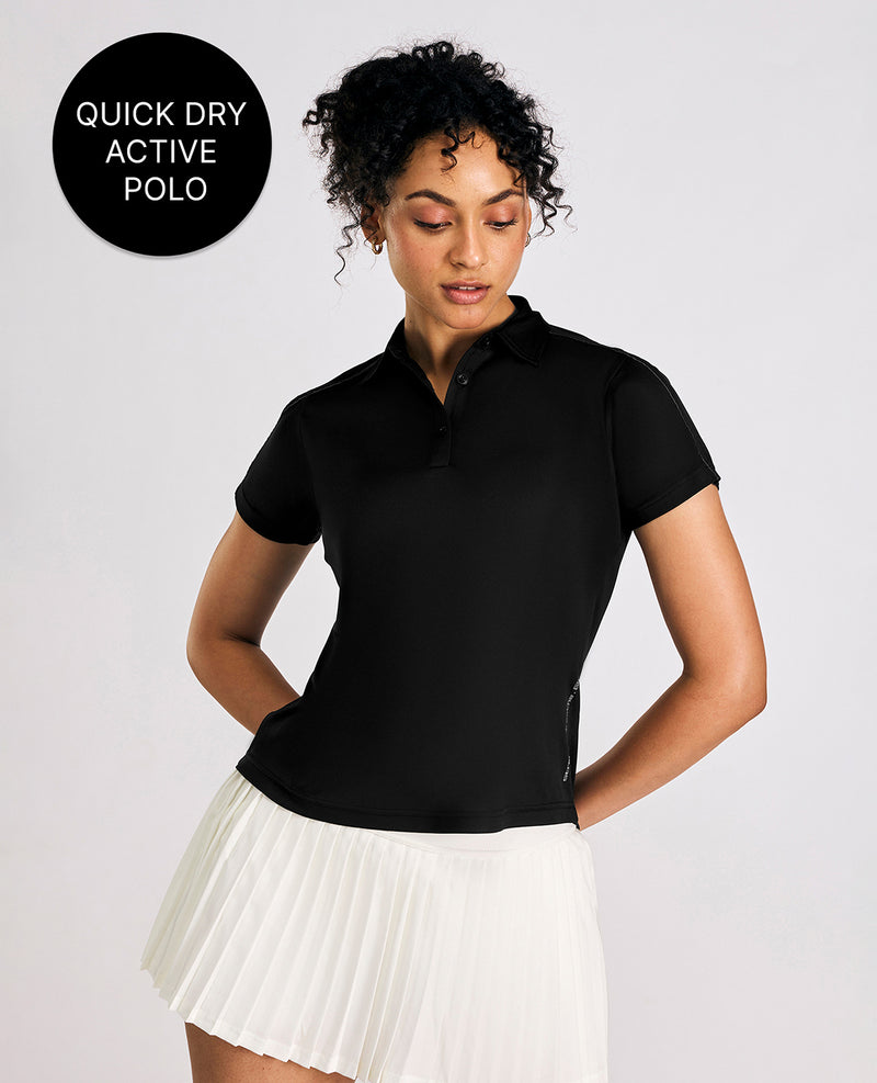 Quick-Dry Polo Top Black