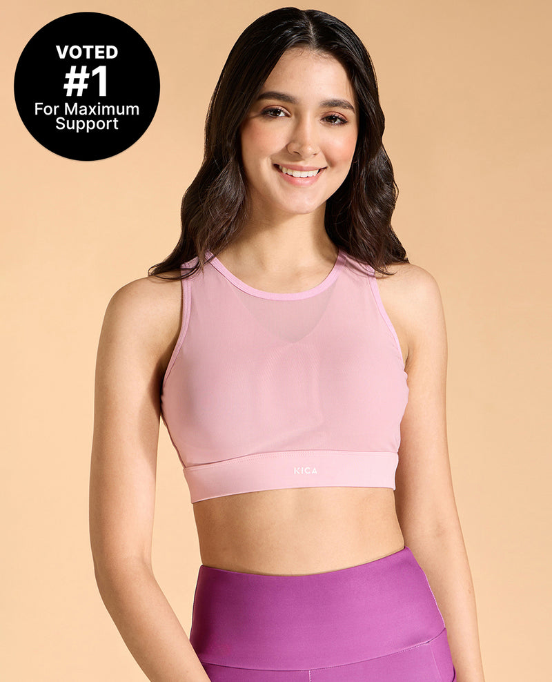 High Impact & Full Coverage Mesh Sports Bra