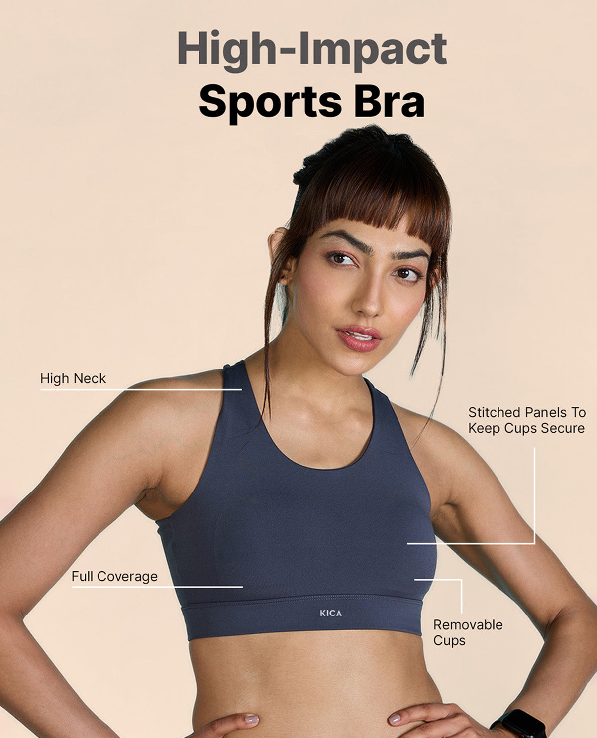 Women High Impact and Full Coverage Crostini Sports Bra – Kica Active