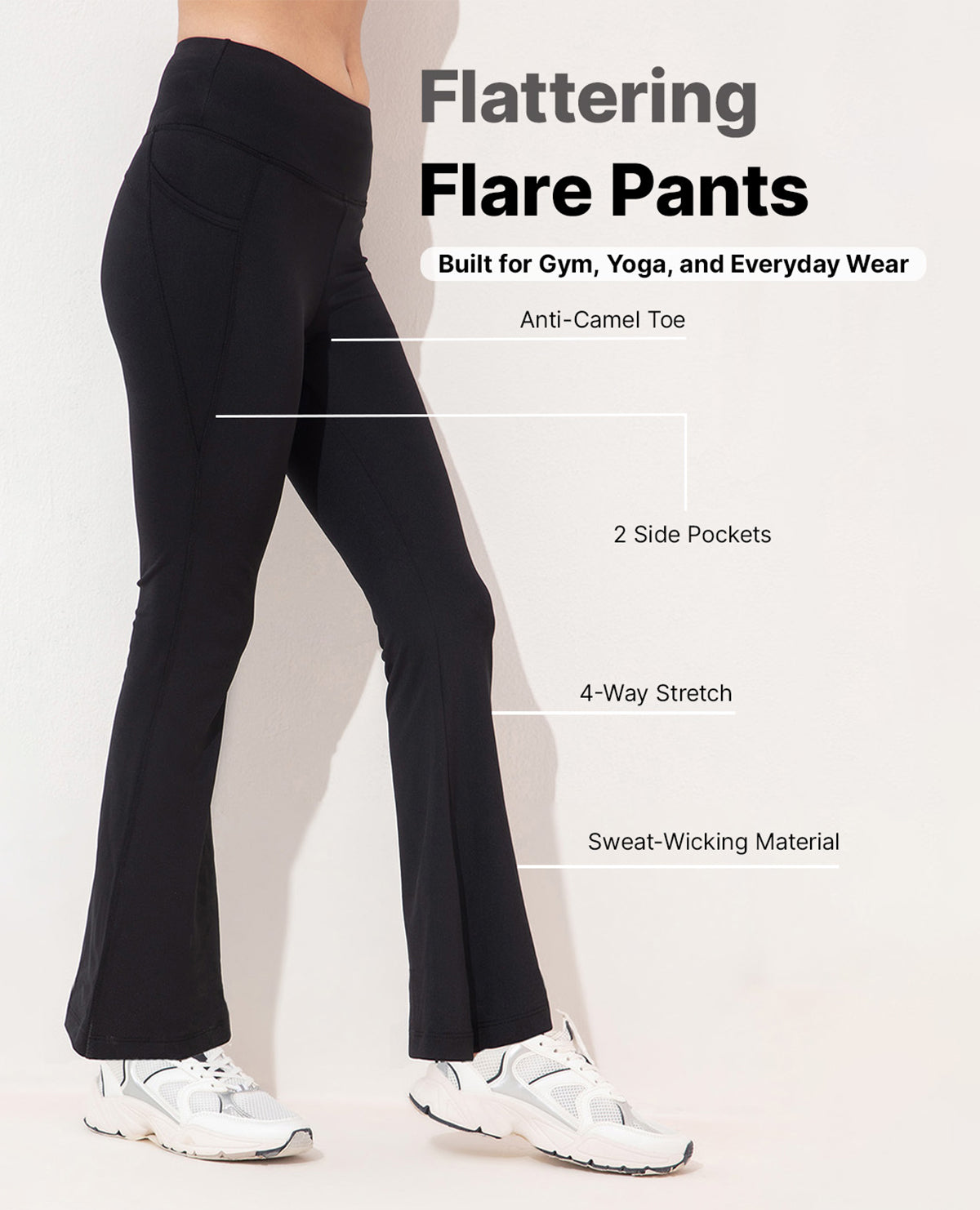 HAPIMO Women's Sports Yoga Leggings Flare Pants Summer Discount Stretch Fit  Solid Trousers for Girls Fashion Sale High Elastic Waist Breathable Khaki
