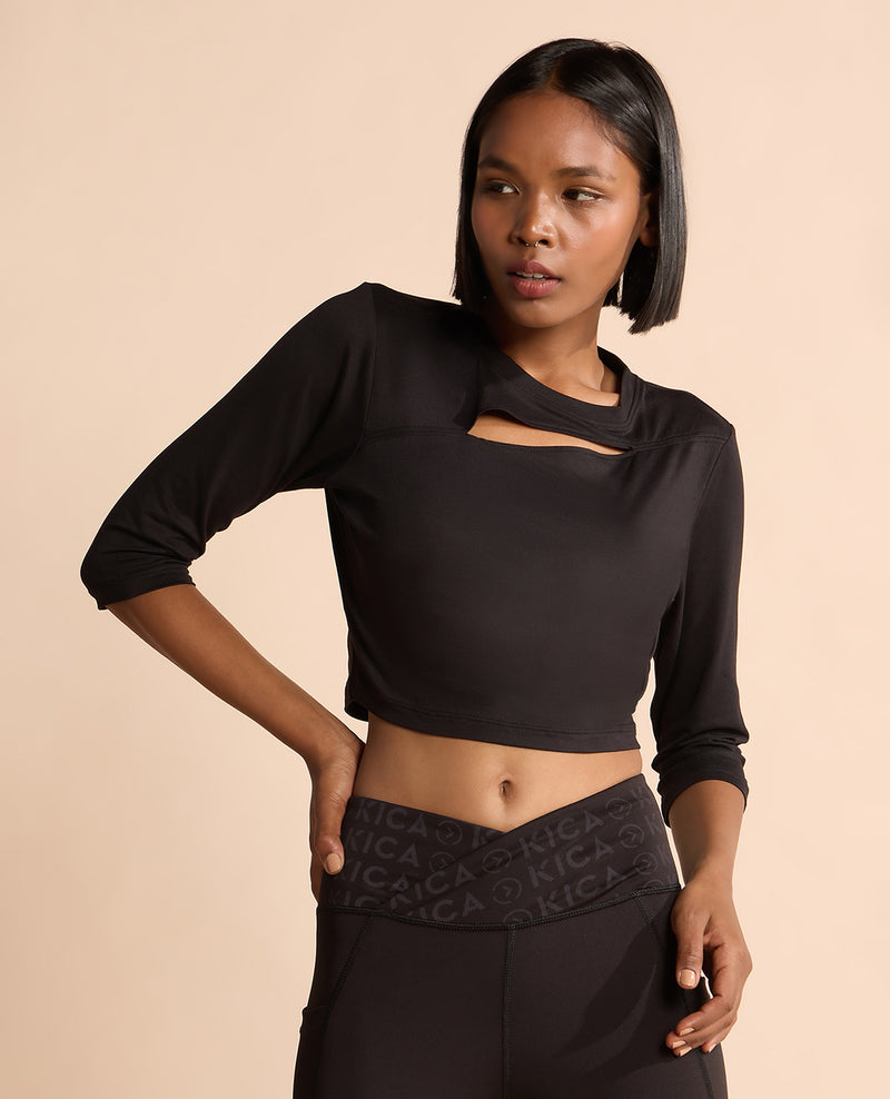 Gym Feather Feel Crop Top Black