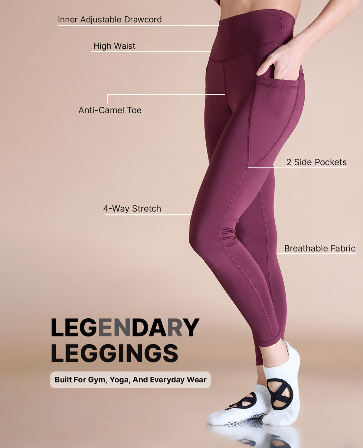 Women Cotton Stretchable Leggings with Pockets