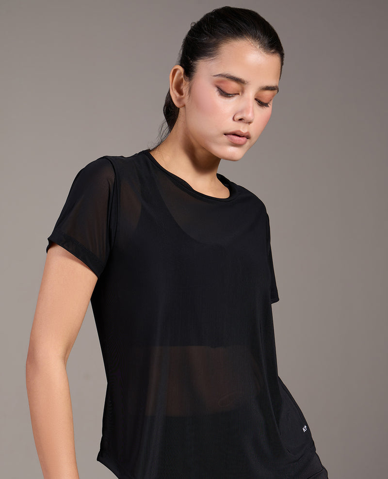 Women's Quick Dry Mesh Training Top Black