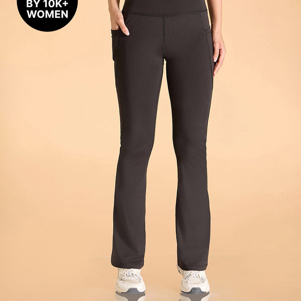 High-Waist Flare Pants in Kica SKN Sculpting Stretch Fabric