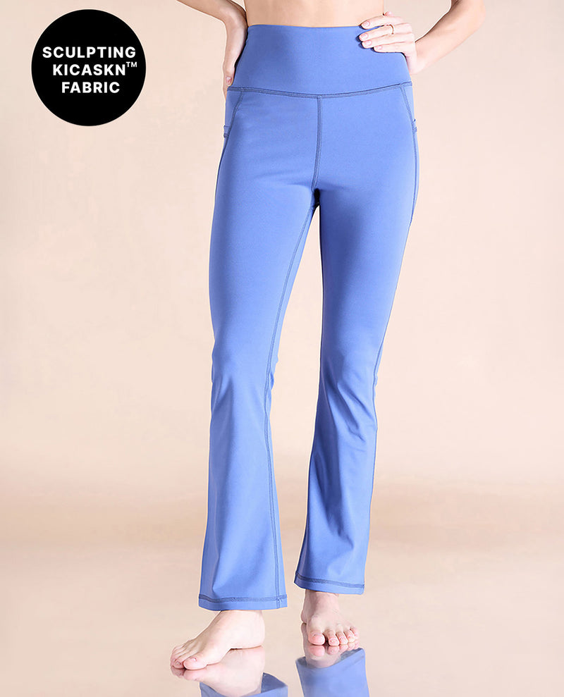 High-Waist Flare Pants in Kica SKN Sculpting Stretch Fabric