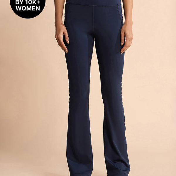 High-Waist Flare Pants in Kica SKN Sculpting Stretch Fabric