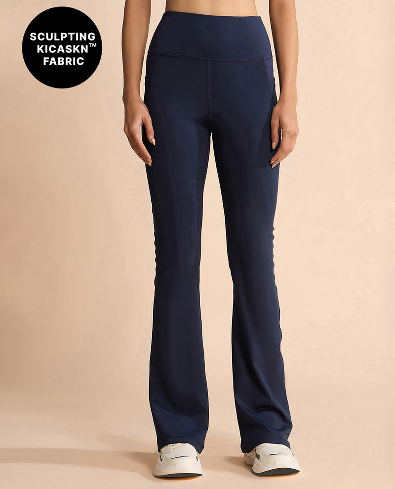 High-Waist Flare Pants in Kica SKN Sculpting Stretch Fabric