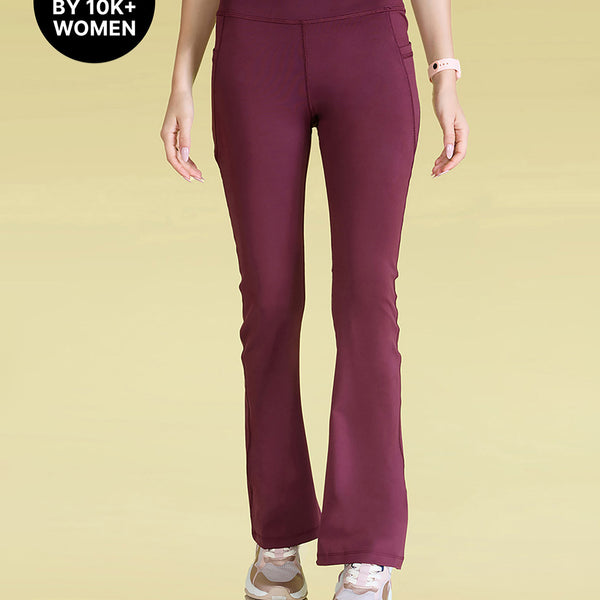 High-Waist Flare Pants in Kica SKN Sculpting Stretch Fabric
