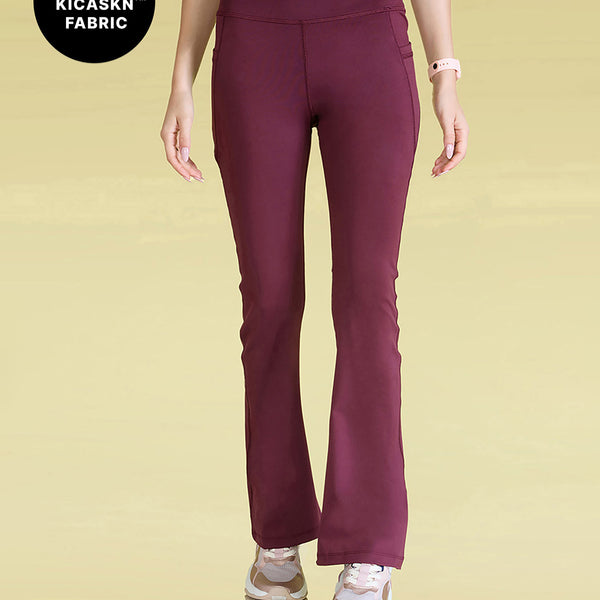 High-Waist Flare Pants in Kica SKN Sculpting Stretch Fabric