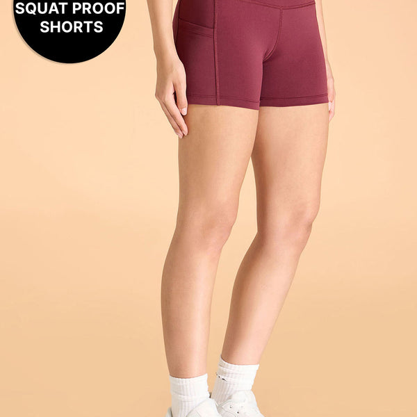 Kica High-Waisted Workout Booty Shorts Plum